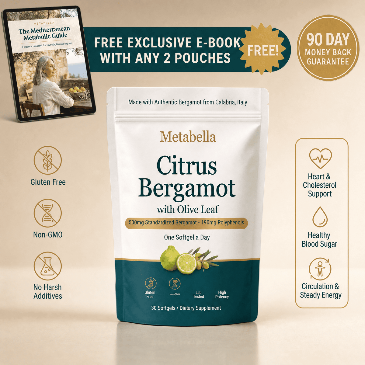Citrus Bergamot 500mg with Olive Leaf